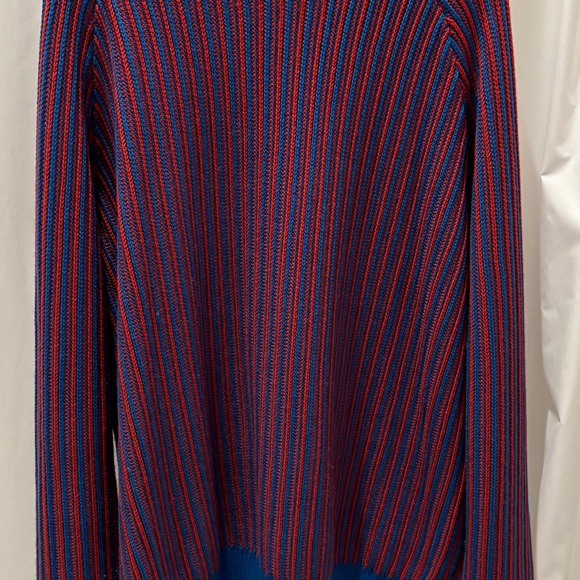 King & Tuckfield Striped Merino Wool Two Tone Sweater in Red/Blue (Size L) - Picture 5 of 7
